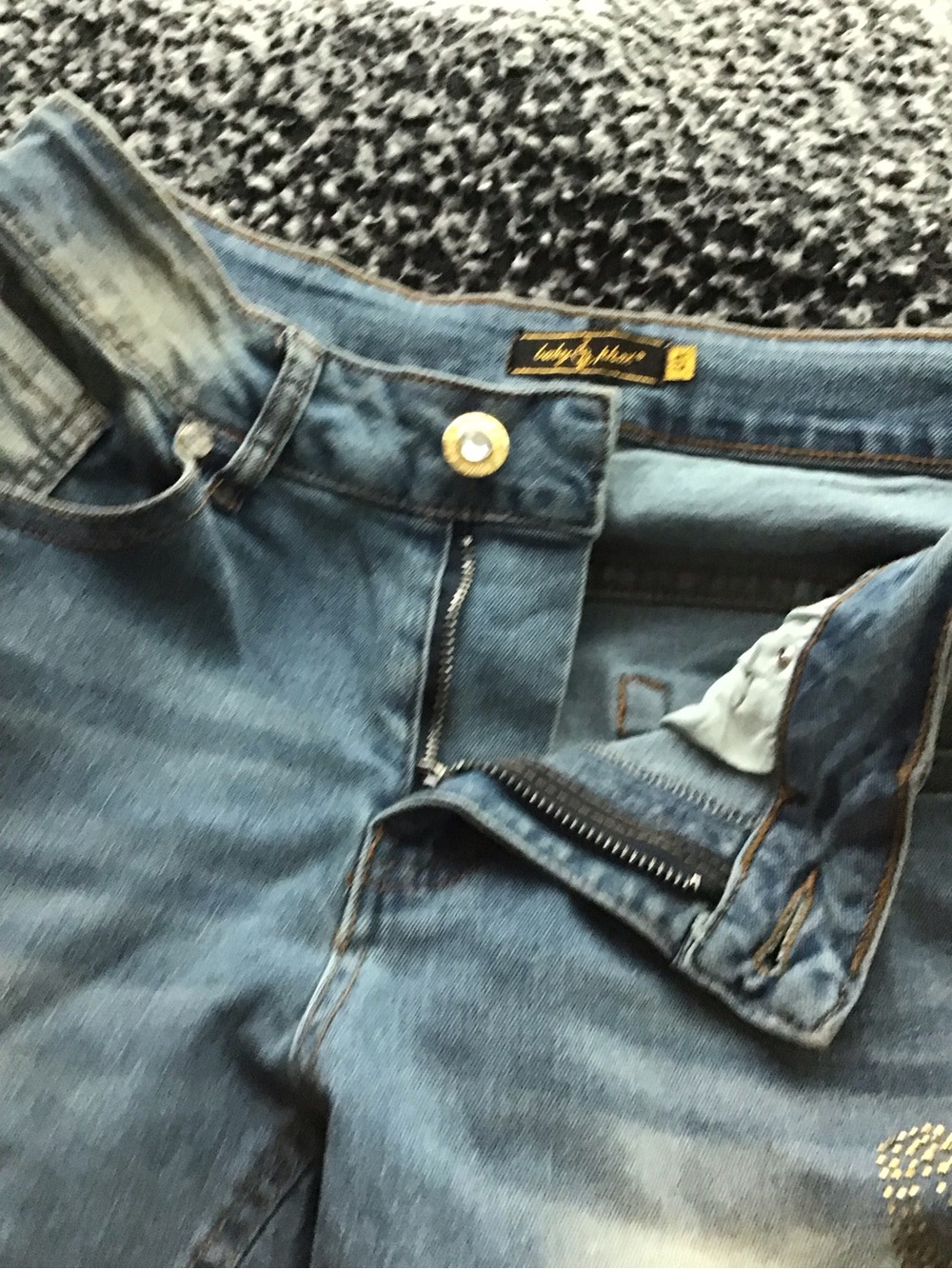 Baby Phat Rhinestone Gold Rhinestone Script Flare Jeans - Picture 3 of 5
